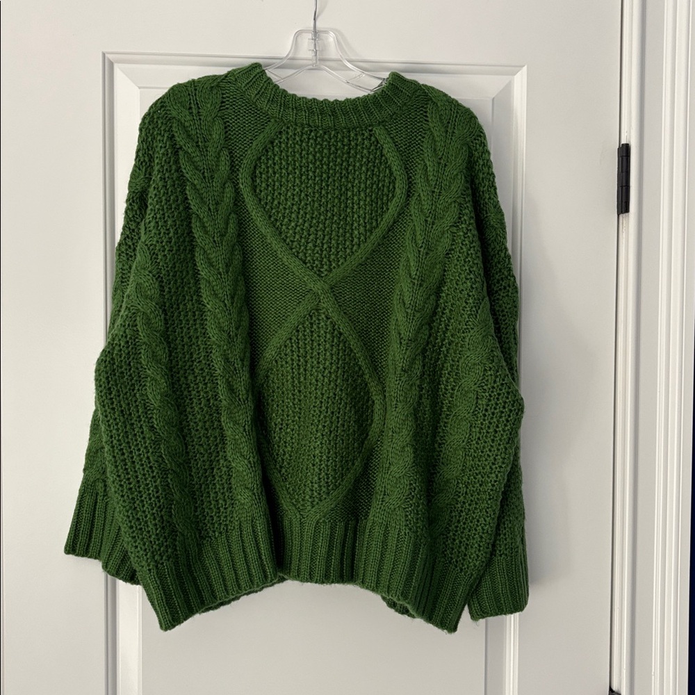 SNDYS Green Cable Knit Sweater